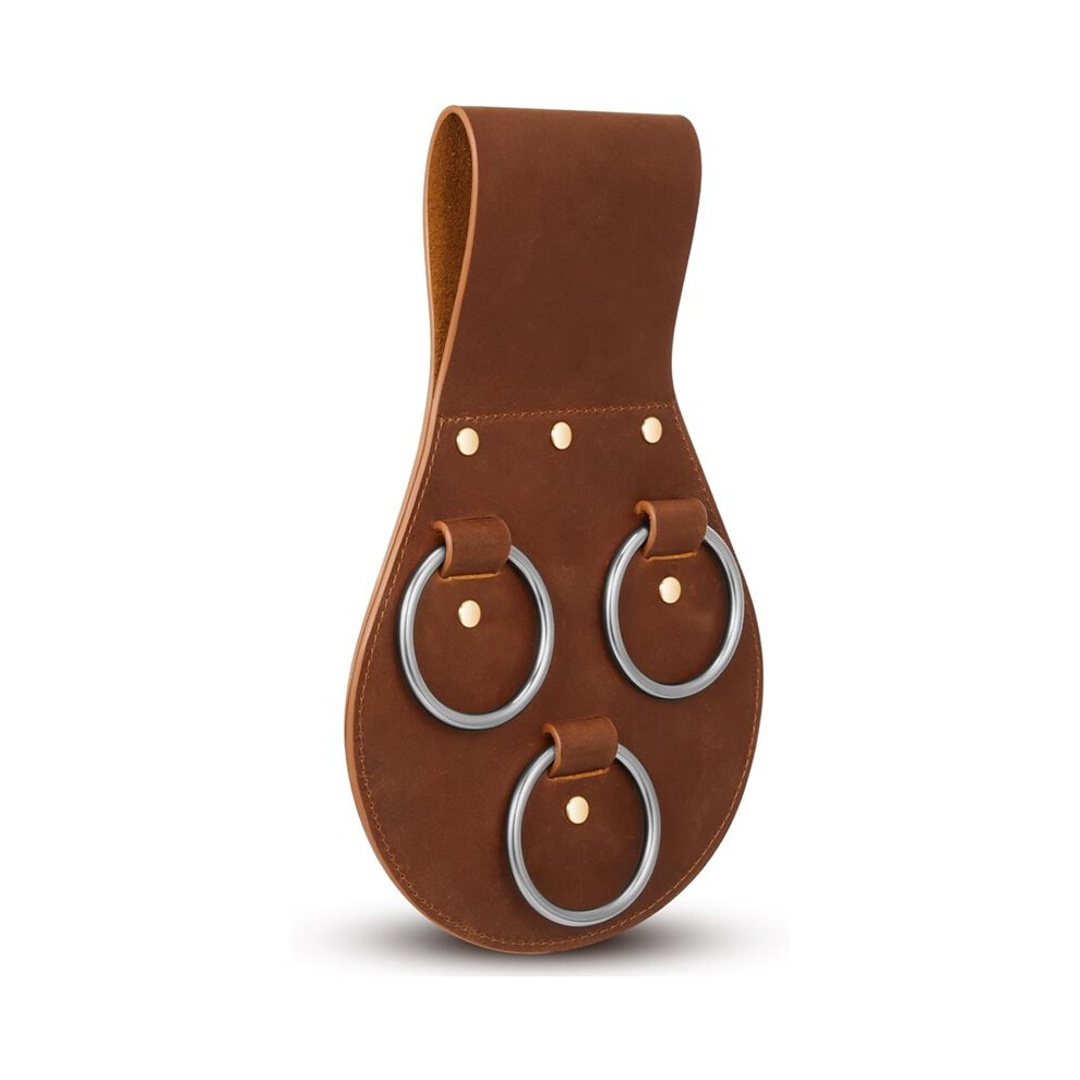 3 Ring Spud Wrench Holder Sleever Bar Holder Tool Holster Leather Worker Belt For Worker Tools Organization Accessories 4713053493304