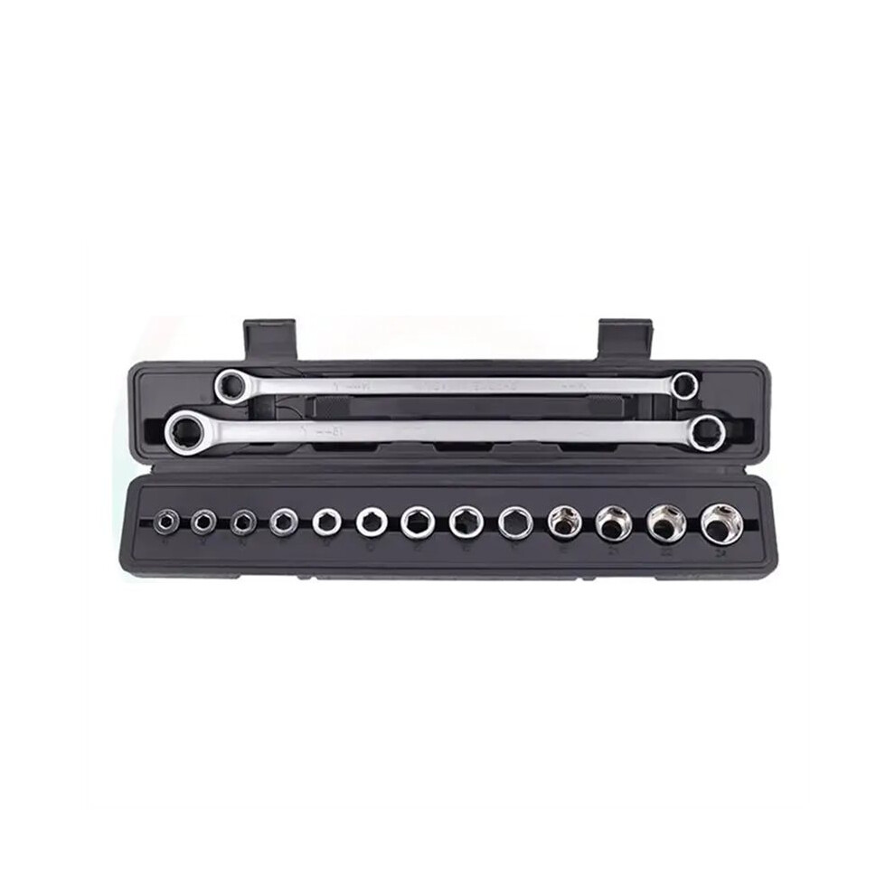 15Pcs Adjustable Ratchet Wrench Kit Labor-Saving Torque Spanner Socket Set For Car Repair Hand Tools Fixed 4714110912011