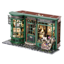 Bricolage Maison de PoupéE en Bois Miniature Maison de PoupéE Kit avec Meubles Roombox Maison ModèLe Jouet pour Enfants Cadeau Retro Magic Shop