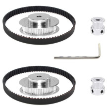 2 Ensembles de Roues de Distribution 2GT 20 & 60 Dents 5Mm AléSage Poulie de Distribution en Aluminium 2 PièCes Ensemble Longueur 200Mm Largeur 6Mm