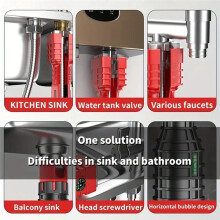 Bathroom & Kitchen Sink Faucet Repair Tool Set 24 in 1 Wrenches Bathroom Plumbing Installation Hand Tools