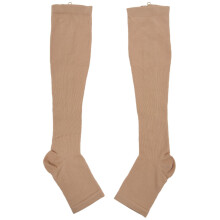L'augmentation de la circulation de la jambe Chaussettes de Compression Soutien de jambe Bas Beige M