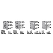 Support de Montage Mural Universel 4 Pièces avec 12 Boucles, Adaptateur de Montage sur Poteau Vertical en Acier Inoxydable pour Caméra de Sécurité