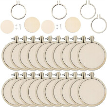 2 Tums Broderiring, Justerbar Cirkel, Rund, Liten  Träbroderiring, Bulk för Konsthantverk, Praktisk