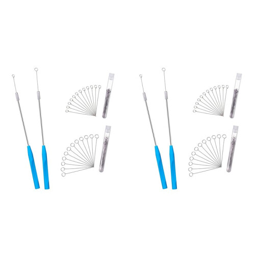 Metal Inoculation Loop, Mycology Sampling Rod with 4pcs Handle and 180pcs Nickel Reusable Inoculating Ring