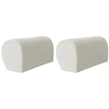 4PCS Soft Stretch Plush Armrest Covers, Stretch Armrest Covers for Chairs/Sofas, Couch Arm Covers,White