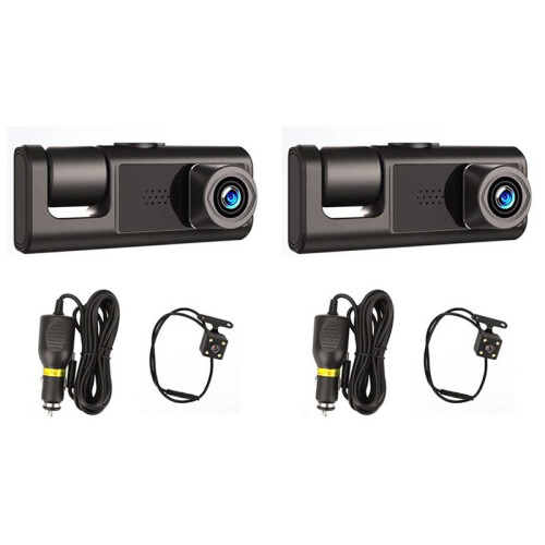 2X 3 Câmera Dash Cam 1080P 2 Polegadas Tela Dashcam Preto Driver Recorder para TáXi CAR DVR Câmera Traseira Universal