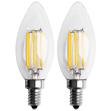 2X Dimmable E12 6W COB Edison Candle Flame Filament LED Light Bulb Lamp 10 x 3.5cm