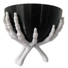 Skull Ornaments Halloween Decoration Horror Hands Bowl Stand -Gothic Halloween Display Holder for Candy Trinkets Desktop