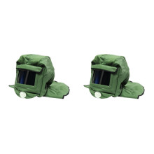 2X Toile Capuchon de Sablage Chapeau de Châle Masque de Sableuse Masque de Protection Anti-Poussière