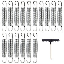 16 PièCes Ressorts de Remplacement de Trampoline Robustes de 5,5 Pouces avec Outil de Traction à Crochet en T Accessoires de Trampoline Outil de