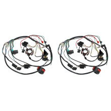 2X Moto ATV Quad Pit Bike Buggy Go Kart Faisceau de Câblage ÉLectrique Complet CDI STATOR 6 Bobine pour 50-125CC