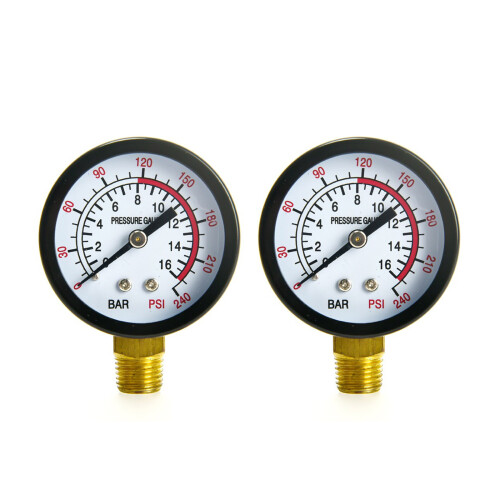 Professionele verticale manometer 0-16 BAR koolstofstaal-Y50 1
