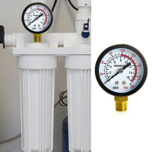 Professionele verticale manometer 0-16 BAR koolstofstaal-Y50 2