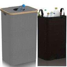 Abnehmbarer Aufbewahrungskorb mit Deckel, Aufbewahrungskorb für Recyclingflaschen, Zusammenklappbare Recyclingbox für Küche und Haushalt. B