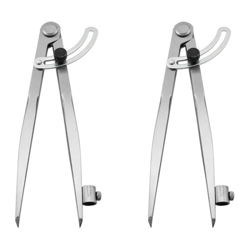 2X Ferramenta de Escriba Divisora de Asa de PrecisãO 200 mm BúSsola de 8 Polegadas com Porta-LáPis para Geometria, Madeira, Metal e Couro