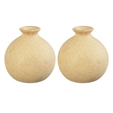 Vaso de madeira cáqui para flores – Pacote com 2 unidades