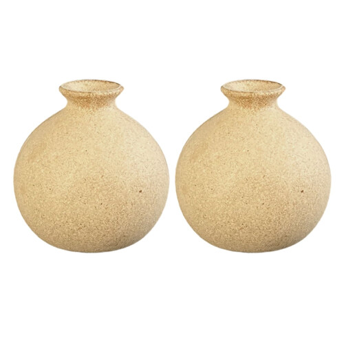 Khakifarbene Blumenvase aus Holz – 2er-Pack