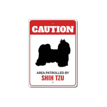 Shih Tzu-Warnschild aus Metall, 12 x 8 Zoll