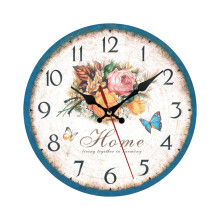 Retro Silent Wall Clock Light Blue 12 Inch