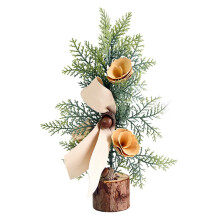 25cm Mini Artificial Christmas Tree PVC Brown