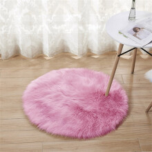 Alfombra de lana imitación piel de oveja antideslizante de pelo largo.