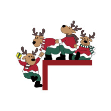Santa and Reindeer Door Topper Holiday Decor