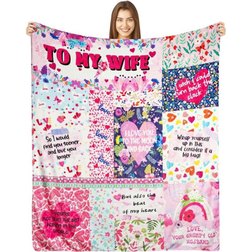 Romantisk teppe til kone 125 x 150 cm