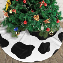 Weihnachtsbaumrock 122 cm (48 Zoll) mit Kuhmuster aus Polyester