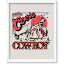 Vintage-Cowboy-Wandbild im weißen Rahmen, 11x14