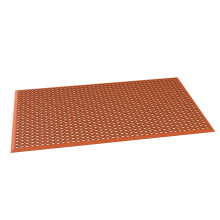 Red Hexagonal Anti-Fatigue Drainage Mat for Bar Kitchen