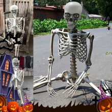 Life-Size Posable Halloween Skeleton Decoration
