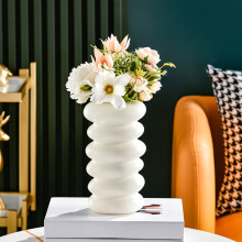 Vaso de plástico esmaltado branco de 20 cm para sala de estar