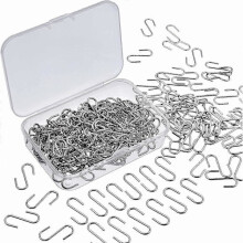 150 Mini-S-förmige Metallhaken mit Aufbewahrungsbox