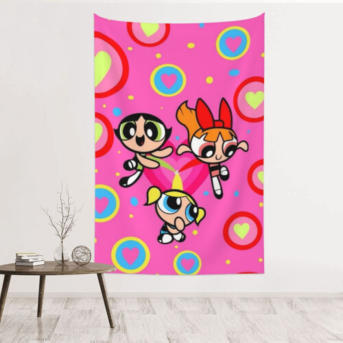 Ταπισερί τοίχου Powerpuff Girls Διακόσμηση υπνοδωματίου από πολυεστέρα