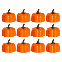 Bougies LED sans flamme en forme de citrouille pour la fête des fantômes (12 pièces)