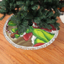 Weihnachtsbaumrock mit Fransen und Spitze, 122 cm, Polyester