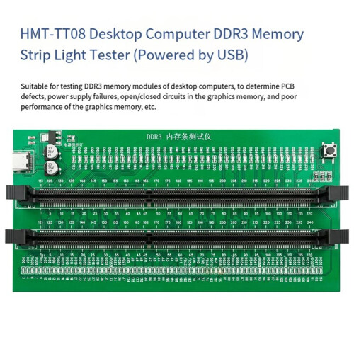DDR3 Memory Tester Laptop PCB DDR3 Memory Test Card for Desktop Computer DDR3 Memory Ram Tester USB Type-C Power Supply 2