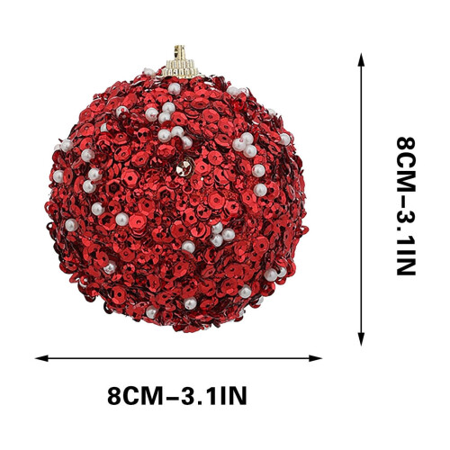 Teal sequin Christmas tree ornament 80mm foam with pearls 2