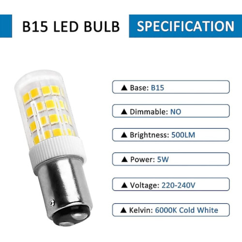 Λαμπτήρας LED 5W B15d 220-240V 500lm Ψυχρό Λευκό 1