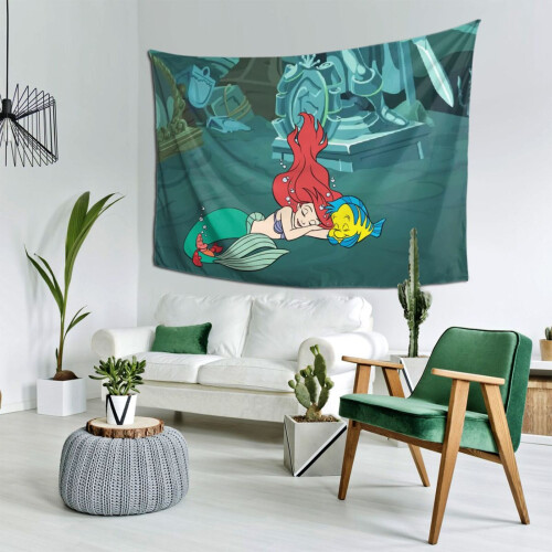 Tapeçaria de parede Ariel em poliéster estampado, 80x60 polegadas 1