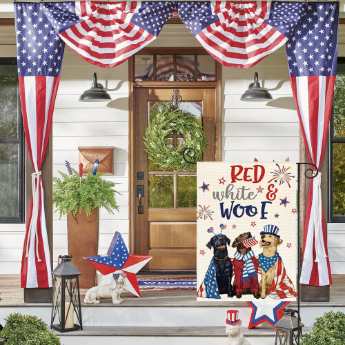 Bandeira de jardim "Smile Dogs Welcome" (Cães Sorridentes Bem-vindos) 30x45cm (12x18 polegadas) Dupla Face 2