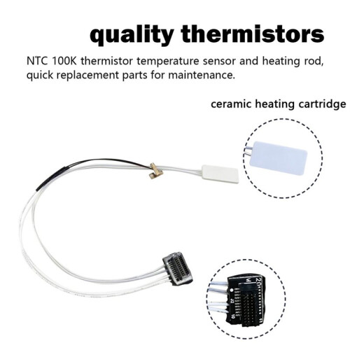 2pack Heating Assembly for A1 /A1 Hot End Heating Component with Heater Cartridge and Thermistor Temperature Sensor 1