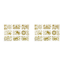 Xmas Window Stickers Golden Static Decals for Festive Decor