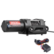 Guincho Elétrico 12 V CC 1587 kg para Quad-Duoku-SSV e Todo-terreno, com Corda Sintética 5,5 mm x 10 m
