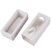 10 Pcs Macarons Box White Bronzing Paper Gift Packaging Box Kid Birthday Wedding Cake Boxes for Guests Candy