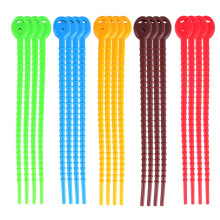 20 PièCes SéRies Attaches de Câble en Silicone, Attaches ZippéEs Durables, Clips de Joint de Sac, Sangles de Câble, Attaches de Pain, Attaches