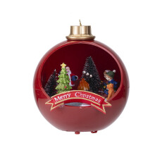 LED Lights Christmas Snow House Village Luminous Ornament Figurine Christmas Decorations Crafts Xmas Decor A