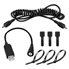 Connecteur pour Casque Chauffant de Motoneige, Câble Chauffant USB 12 V avec Prise RCA pour Visière Chauffante de Casque ou D'Écran Chauffant
