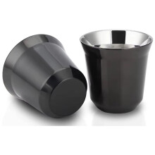 80ml/2.7oz 304 en Acier Inoxydable Espresso Café Tasse Portable Double Couche Bureau Lait Thé Boissons Tasse Vin Glasse
